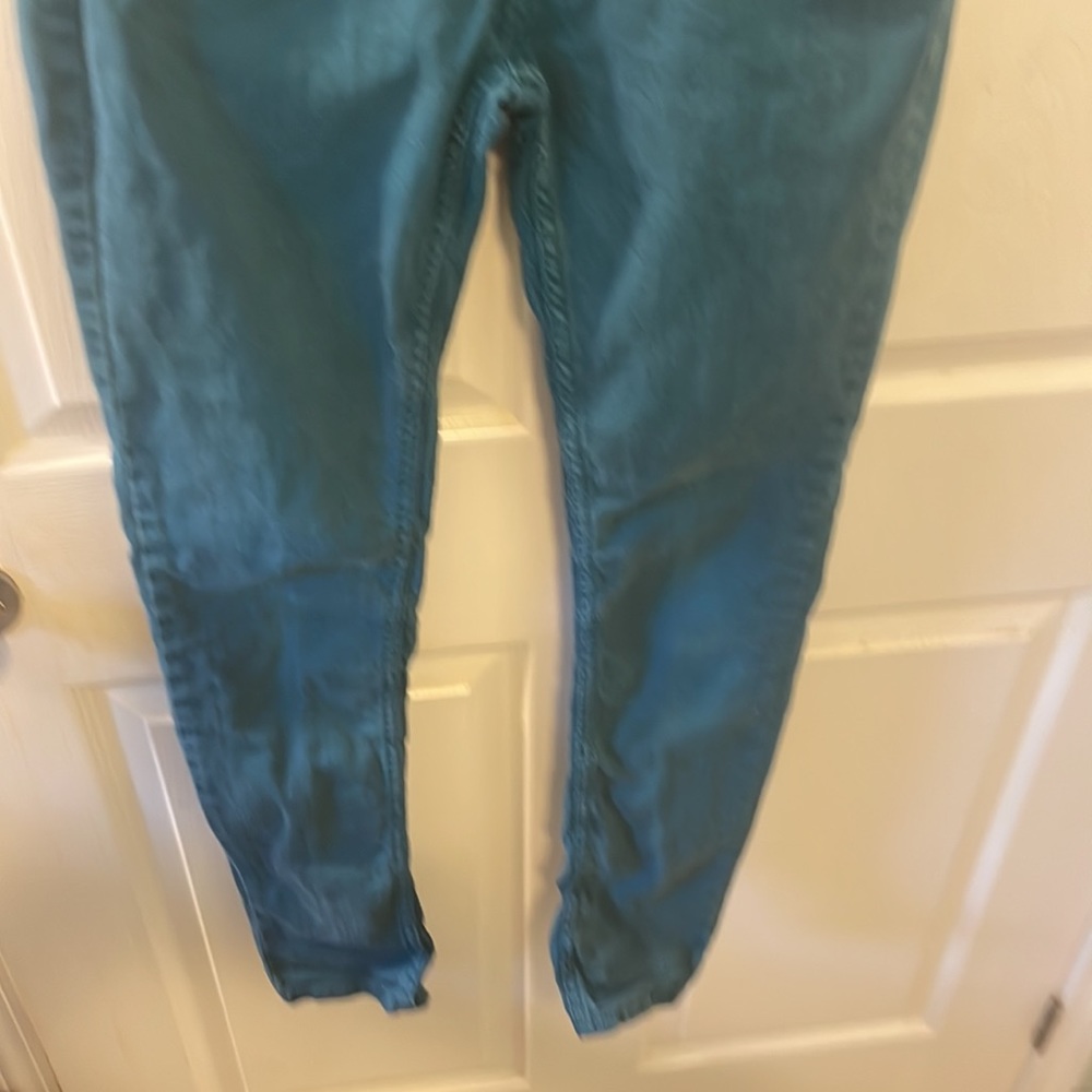 Union bay blueish green jeans size 38P cotton spandex mix LNC petite person - Picture 4 of 10